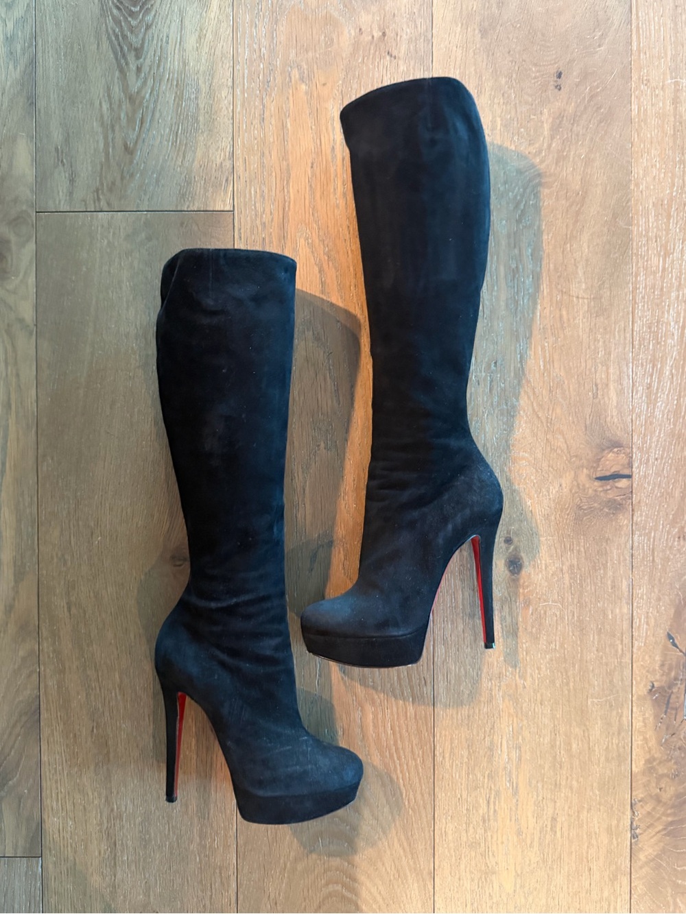 Louboutin Suede Platform Boots